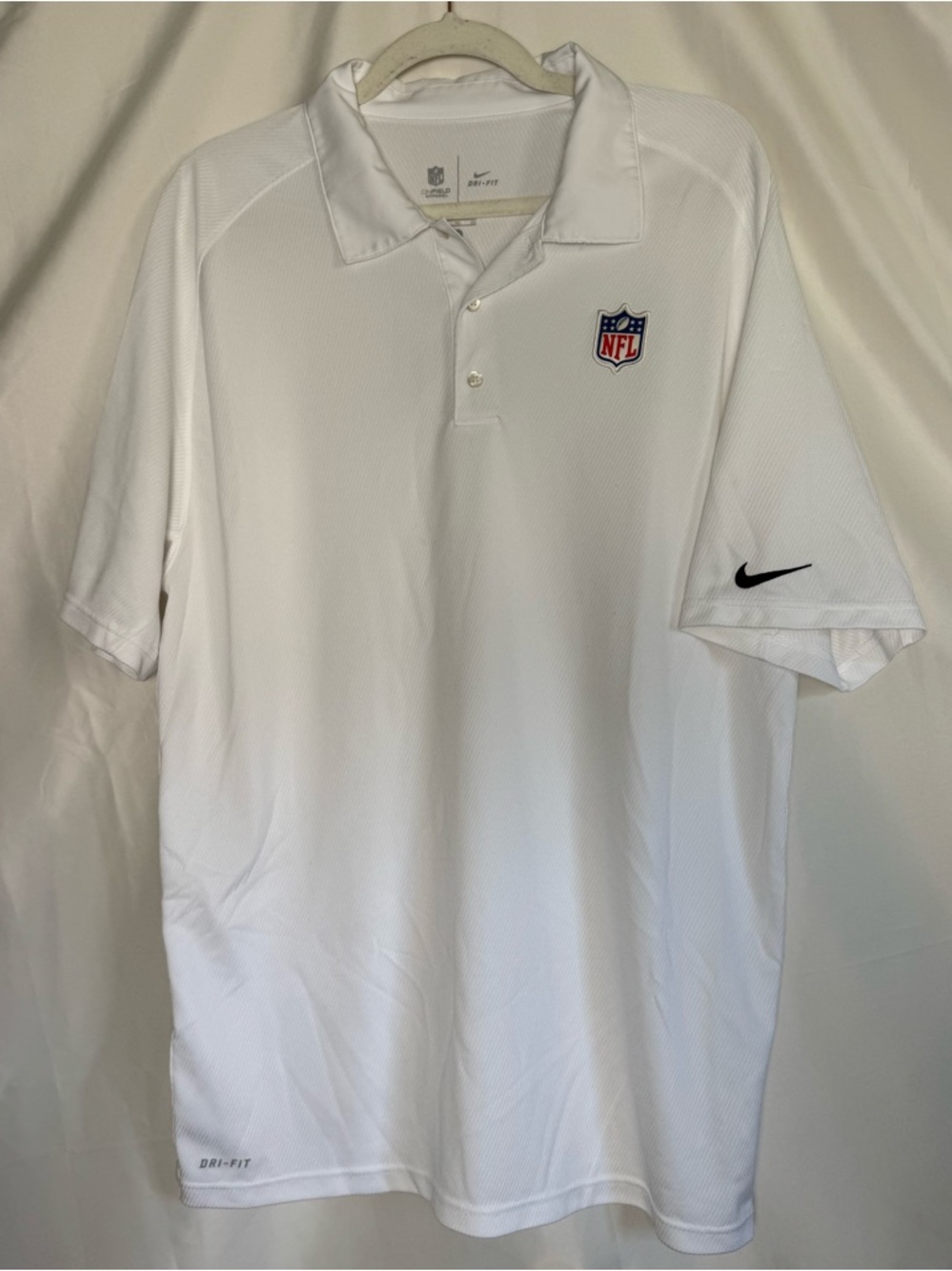 Like New Nike NFL Dri-FIT Men's White Performance Polo Shirt Size XL